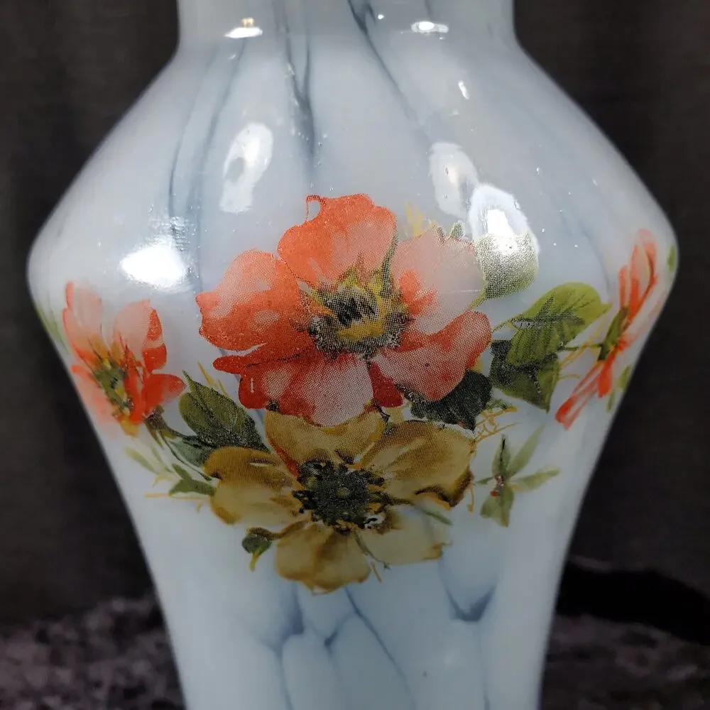 Vintage Art Glass Vase Ruffled Lip Shouldered Circa 1950s